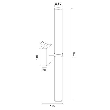 Argon 8926 - LED vonios veidrodžio apšvietimas BATUMI LED/24W/230V 3000K IP44 aukso spalvos