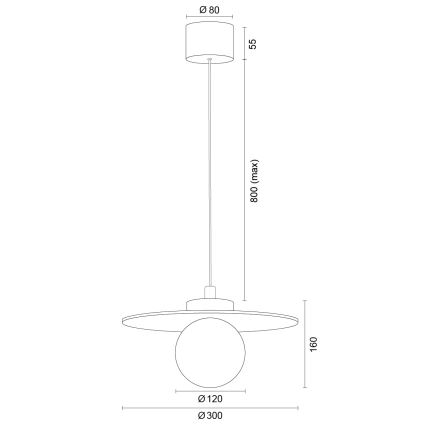 Argon 8949 - Pakabinamas šviestuvas ant laido BOLL 1xG9/6W/230V balta