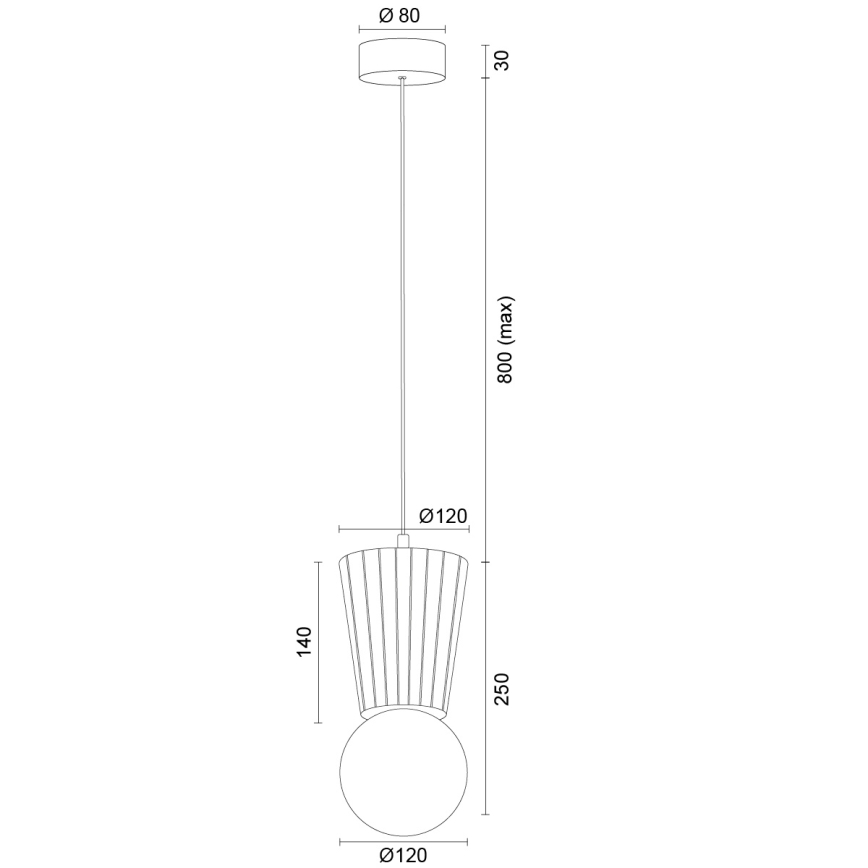 Argon 8952 - Pakabinamas vonios šviestuvas ant laido VOLANTE 1xG9/6W/230V IP44 rudas