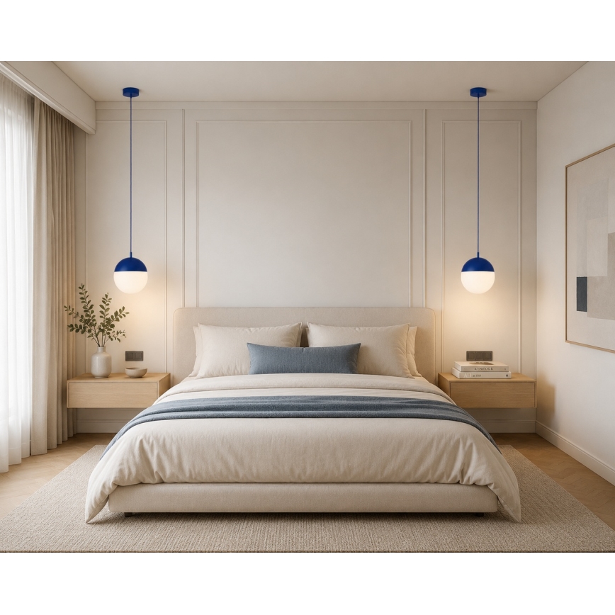 Argon 9000 - Lauko pakabinamas šviestuvas ant kabelio LIV 1xE27/15W/230V IP44 mėlynas