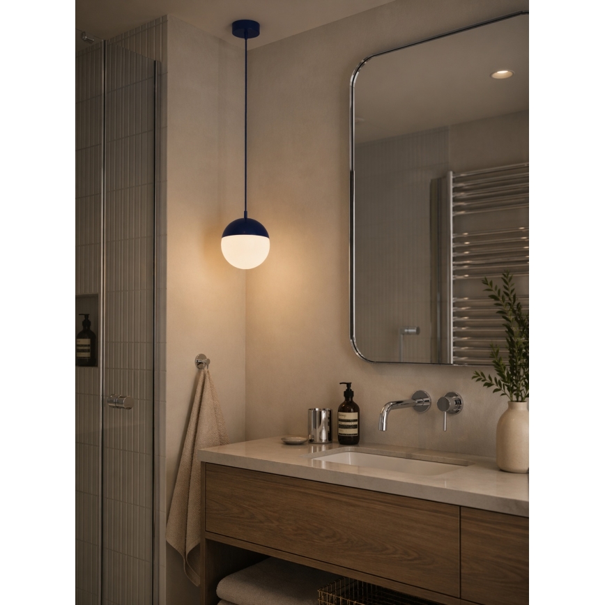 Argon 9000 - Lauko pakabinamas šviestuvas ant kabelio LIV 1xE27/15W/230V IP44 mėlynas