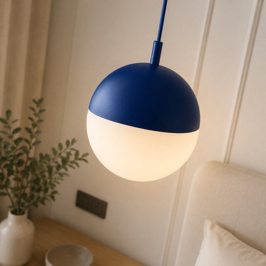 Argon 9000 - Lauko pakabinamas šviestuvas ant kabelio LIV 1xE27/15W/230V IP44 mėlynas