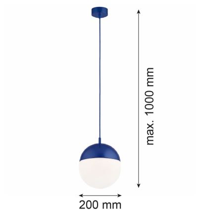Argon 9000 - Lauko pakabinamas šviestuvas ant kabelio LIV 1xE27/15W/230V IP44 mėlynas