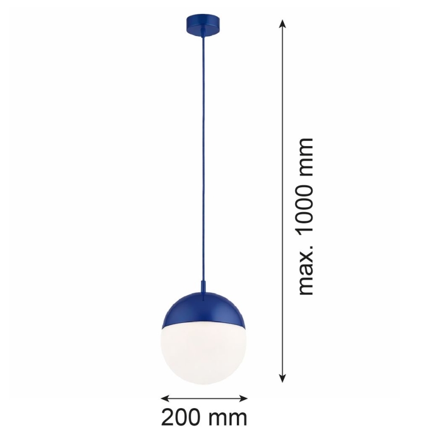 Argon 9000 - Lauko pakabinamas šviestuvas ant kabelio LIV 1xE27/15W/230V IP44 mėlynas