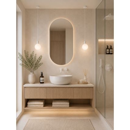 Argon 9004 - lauko pakabinamas šviestuvas ant laido ORE 1xG9/6W/230V IP44 balta