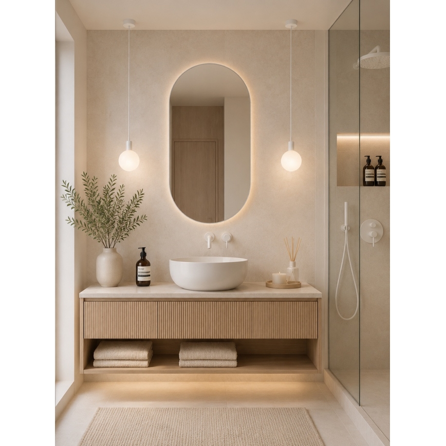 Argon 9004 - lauko pakabinamas šviestuvas ant laido ORE 1xG9/6W/230V IP44 balta