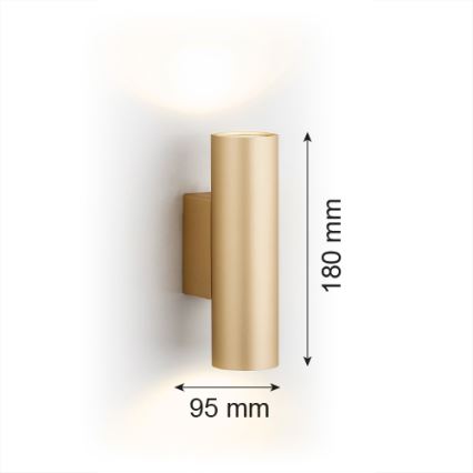 Argonas 7178 - Sieninis šviestuvas MITOS PLUS 2xGU10/5W/230V auksas