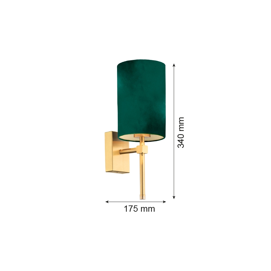 Argonas 8109 – Sieninis šviestuvas ABRUZZO 1xE14/7W/230V žalvaris/žalias