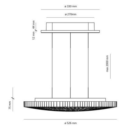 Artemide 0213010APP - LED Reguliuojamas pakabinamas sietynas CALIPSO LED/50W/230V 3000K