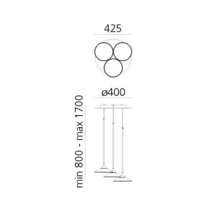 Artemide 0353030A - LED Reguliuojamas pakabinamas sietynas ORSA CLUSTER LED/22W/230V 3000K