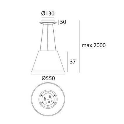 Artemide 1124020A - Pakabinamas sietynas CHOOSE MEGA 3xE27/12W/230V diametras 55 cm smėlio spalva