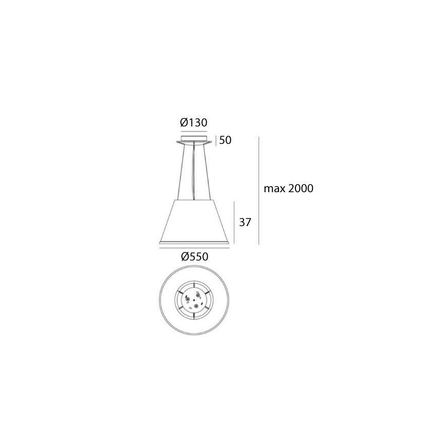 Artemide 1124020A - Pakabinamas sietynas CHOOSE MEGA 3xE27/12W/230V diametras 55 cm smėlio spalva