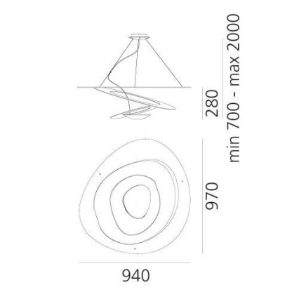 Artemide 1239010A - Pakabinamas sietynas PIRCE 1xR7s/11W/230V 97 cm balta