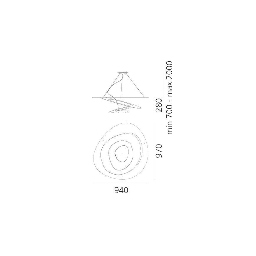 Artemide 1239010A - Pakabinamas sietynas PIRCE 1xR7s/11W/230V 97 cm balta