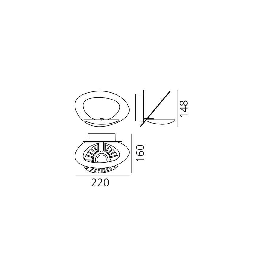 Artemide 1248020A - LED pritemdomas sieninis šviestuvas PIRCE LED/27W/230V 3000K auksas