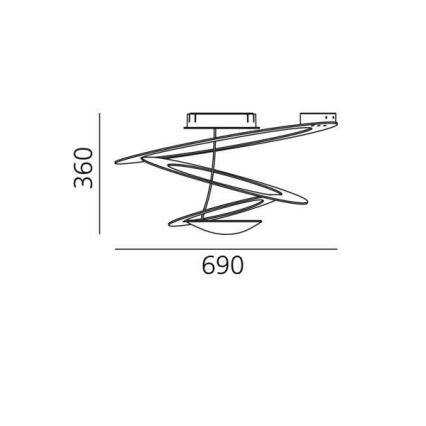 Artemide 1255110A - LED Pritemdomas lubinis šviestuvas PIRCE LED/44W/230V 3000K balta