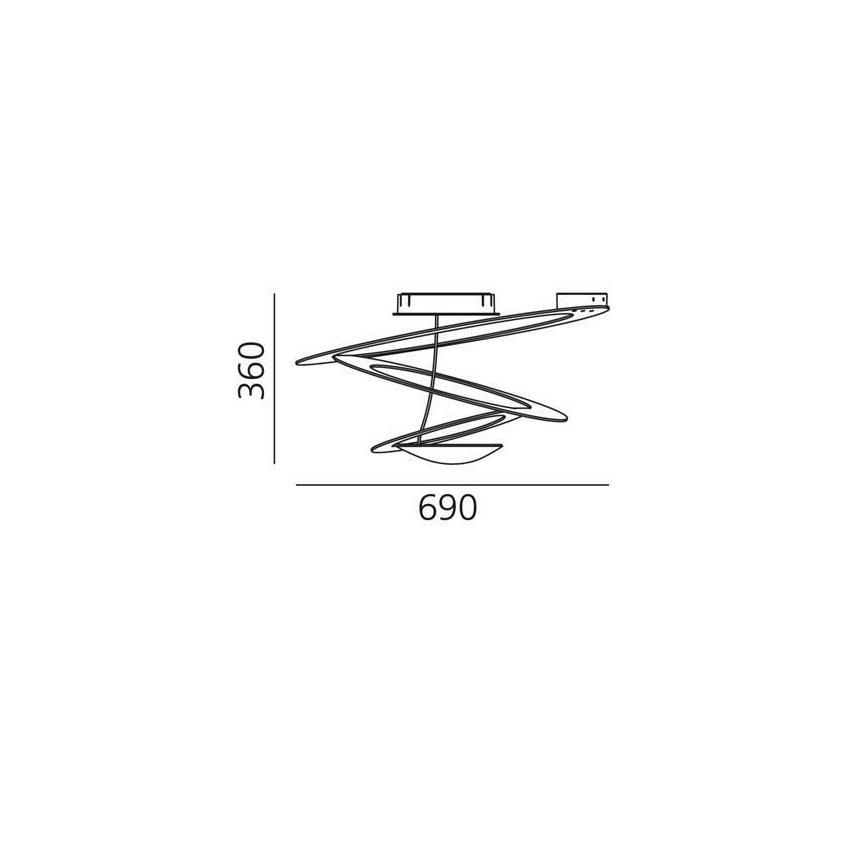 Artemide 1255110A - LED Pritemdomas lubinis šviestuvas PIRCE LED/44W/230V 3000K balta