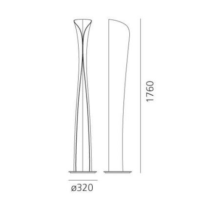 Artemide 1361010A - LED toršeras CADMO LED/44W/230V + 1xGU10/10W/230V juoda
