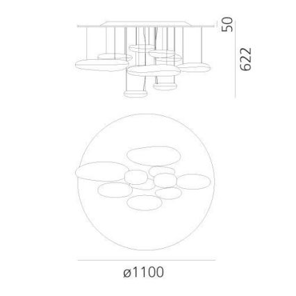 Artemide 1366110A - LED Pritemdomas tvirtinamas sietynas MERCURY LED/58W/230V 3000K
