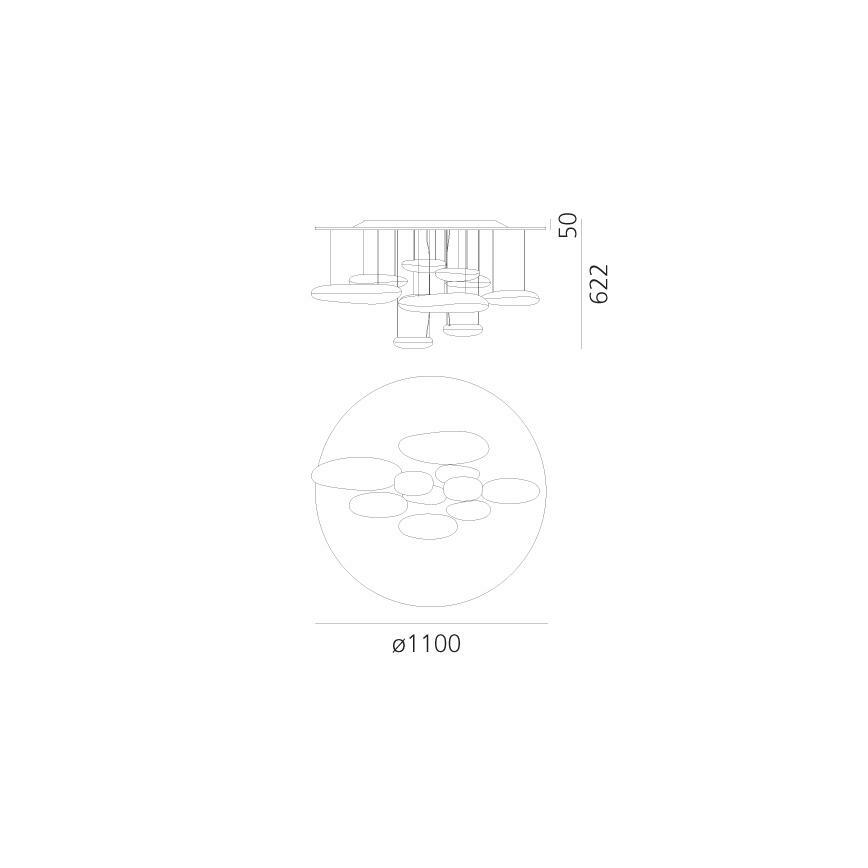 Artemide 1366110A - LED Pritemdomas tvirtinamas sietynas MERCURY LED/58W/230V 3000K