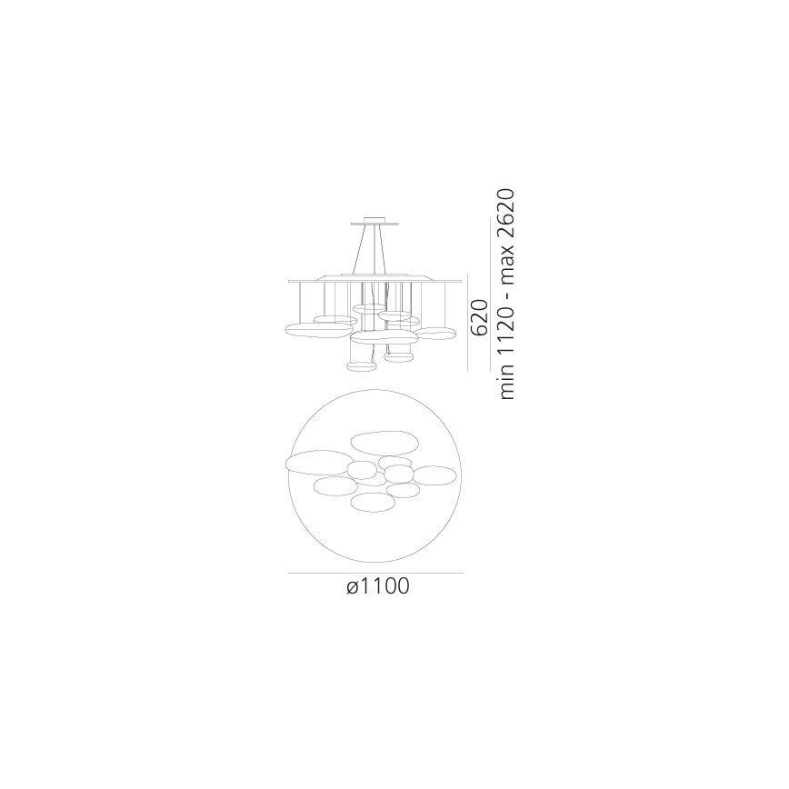 Artemide 1367110A - LED Reguliuojamas pakabinamas sietynas MERCURY LED/58W/230V 3000K