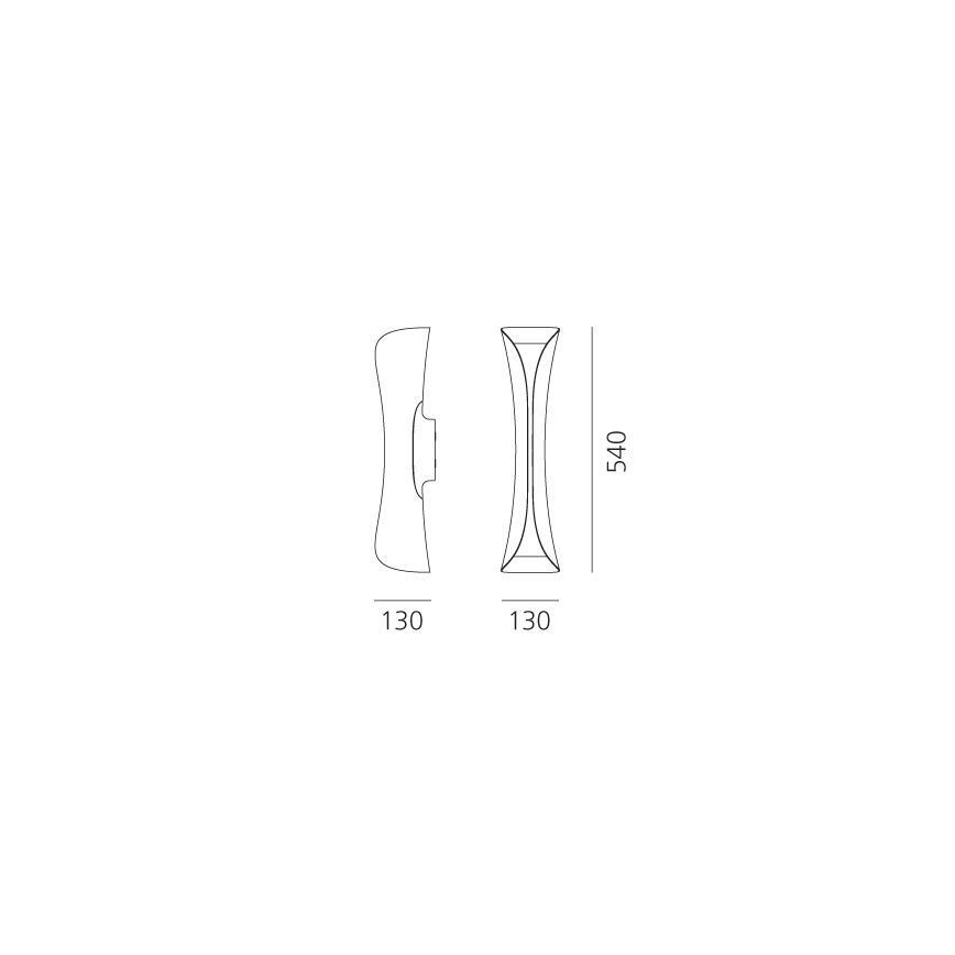 Artemide 1373010A - Sieninis šviestuvas CADMO 2xGU10/10W/230V juoda