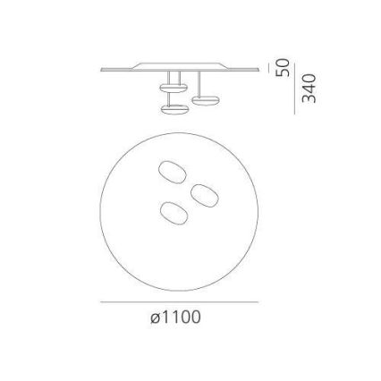 Artemide 1474110A - LED Pritemdomas lubinis šviestuvas DROPLET LED/87W/230V 3000K