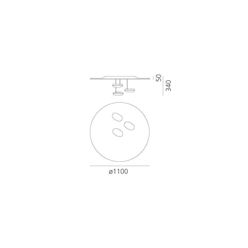 Artemide 1474110A - LED Pritemdomas lubinis šviestuvas DROPLET LED/87W/230V 3000K