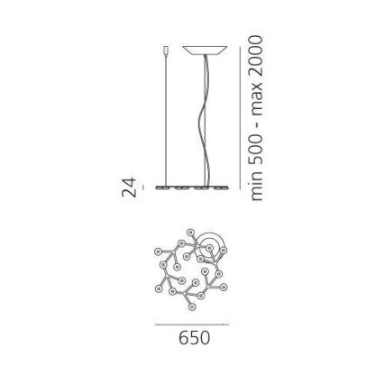 Artemide 1575050APP - LED Reguliuojamas pakabinamas sietynas NET LED/43W/230V diametras 65 cm 3000K