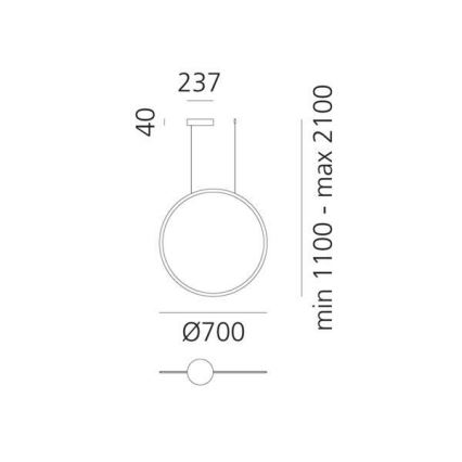 Artemide 1992030APP - LED Reguliuojamas pakabinamas sietynas DISCOVERY LED/40W/230V 3000K juoda