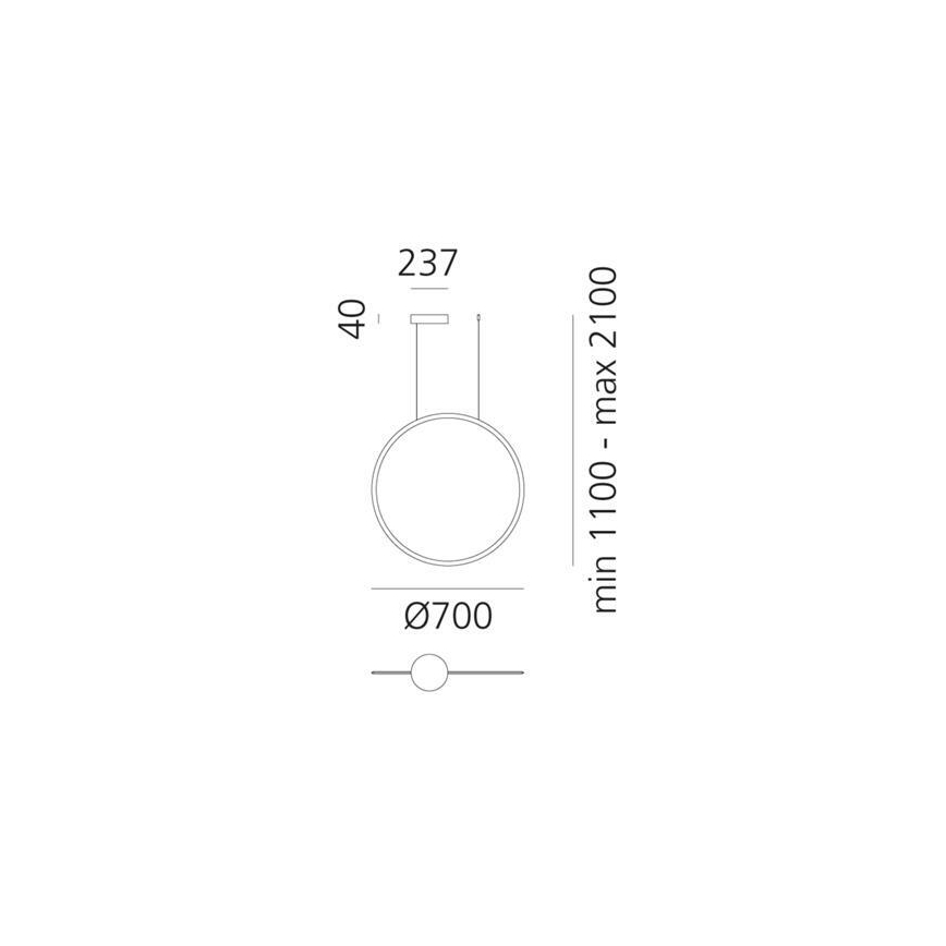 Artemide 1992030APP - LED Reguliuojamas pakabinamas sietynas DISCOVERY LED/40W/230V 3000K juoda