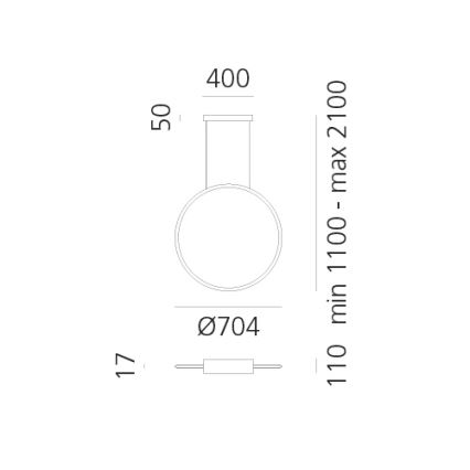 Artemide 1992230IN1APP - LED Reguliuojamas pakabinamas sietynas DISCOVERY LED/42W/230V 2700K juoda