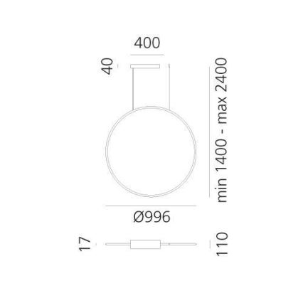 Artemide 1993310APP - LED RGBW Reguliuojamas pakabinamas sietynas DISCOVERY LED/59W/230V 2700-6500K antracitas