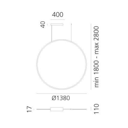 Artemide 1994230APP - LED Reguliuojamas pakabinamas sietynas DISCOVERY LED/84W/230V 2700-6500K juoda