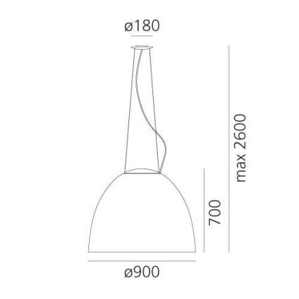 Artemide A242910 - Pakabinamas sietynas NUR 2xR7s/11W/230V pilka