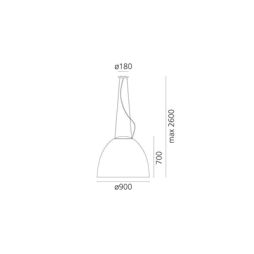Artemide A242910 - Pakabinamas sietynas NUR 2xR7s/11W/230V pilka