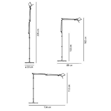 Artemide AR 0947010A+AR A012820 KOMPLET - Toršeras TOLOMEO BASCULANTE 1xE27/100W/230V