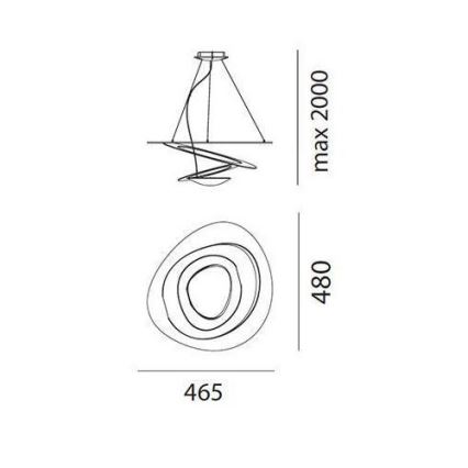 Artemide AR 1249010A - LED Pritemdomas, ant virvės kabinamas, lubinis šviestuvas PIRCE MICRO 1xLED/27W/230V