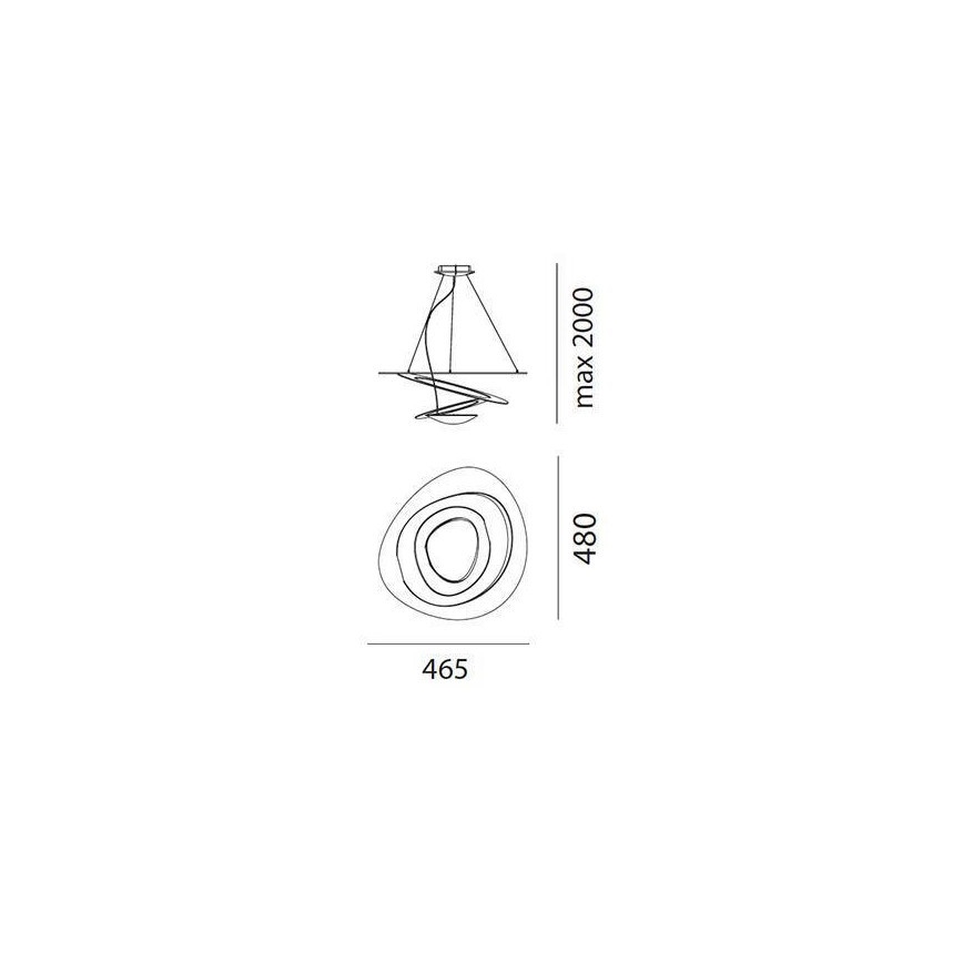 Artemide AR 1249010A - LED Pritemdomas, ant virvės kabinamas, lubinis šviestuvas PIRCE MICRO 1xLED/27W/230V