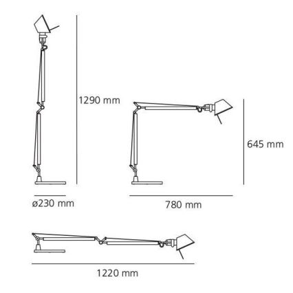 Artemide AR A001000+AR A004030 KOMPLET - Stalinis šviestuvas TOLOMEO 1xE27/70W/230V