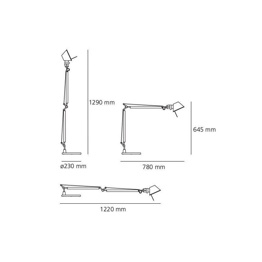 Artemide AR A004420+AR A005320 KOMPLET - Stalinis šviestuvas TOLOMEO 1xE27/70W/230V
