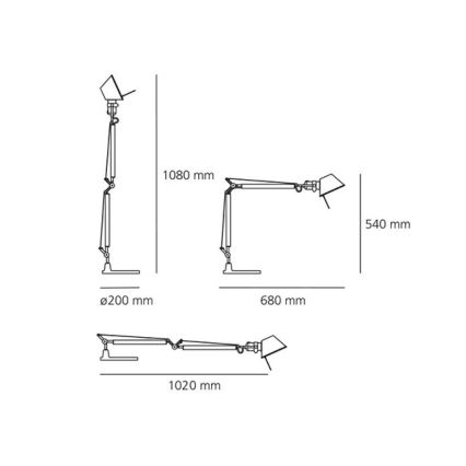 Artemide AR A005910+AR A008600 KOMPLET - Stalinis šviestuvas TOLOMEO MINI 1xE27/70W/230V