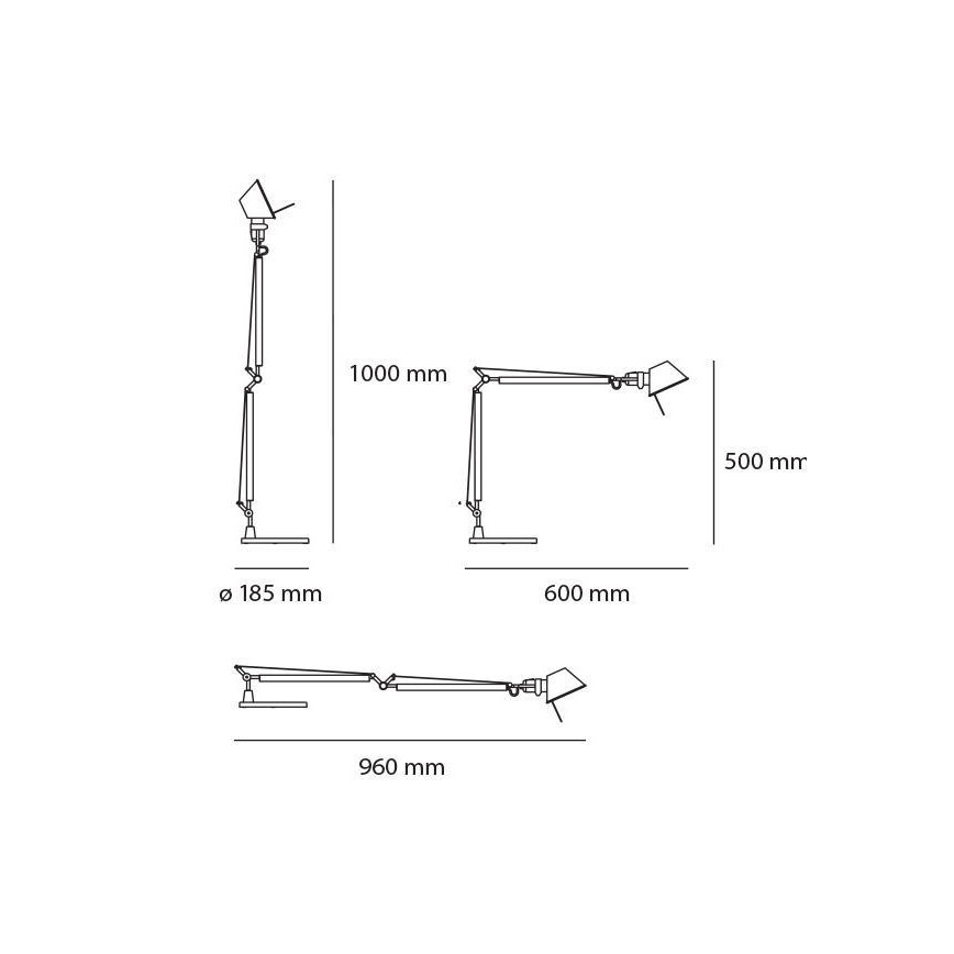 Artemide AR A015100+AR A003900 KOMPLEKTAS - reguliuojama LED stalinė lempa TOLOMEO MIDI LED/9W/230V