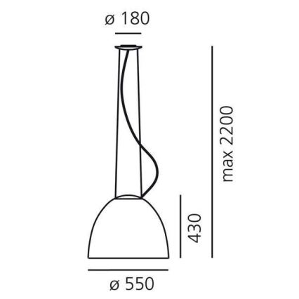 Artemide AR A242100 - Ant virvės kabinamas lubinis šviestuvas NUR 1xE27/205W/230V