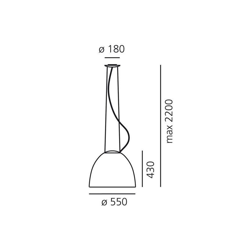 Artemide AR A242100 - Ant virvės kabinamas lubinis šviestuvas NUR 1xE27/205W/230V