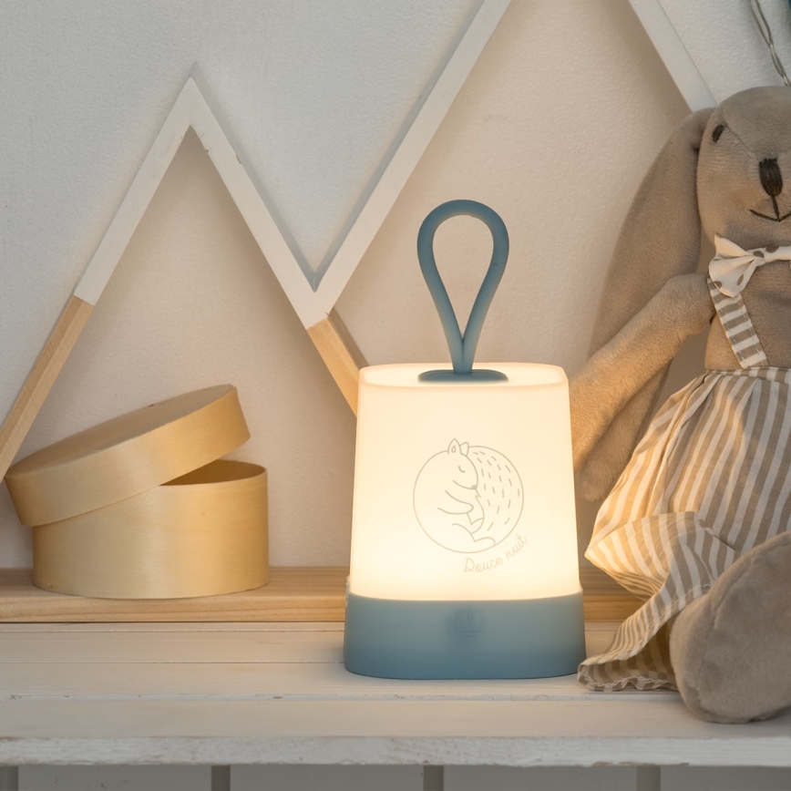 Atmosphera - LED jutiklinė vaikiška įkraunama naktinė lempa RABBIT LED/3,7V 1200 mAh mėlyna