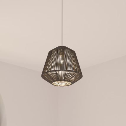 Atmosphera - Pakabinamas sietynas JILY 1xE27/40W/230V džiutas juoda