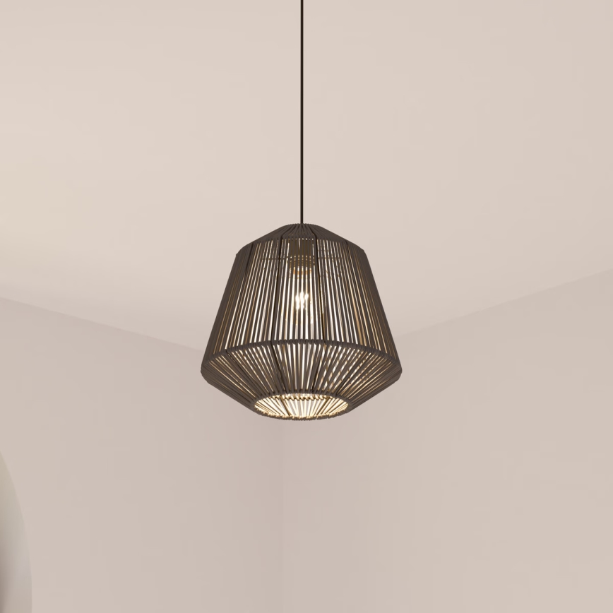 Atmosphera - Pakabinamas sietynas JILY 1xE27/40W/230V džiutas juoda