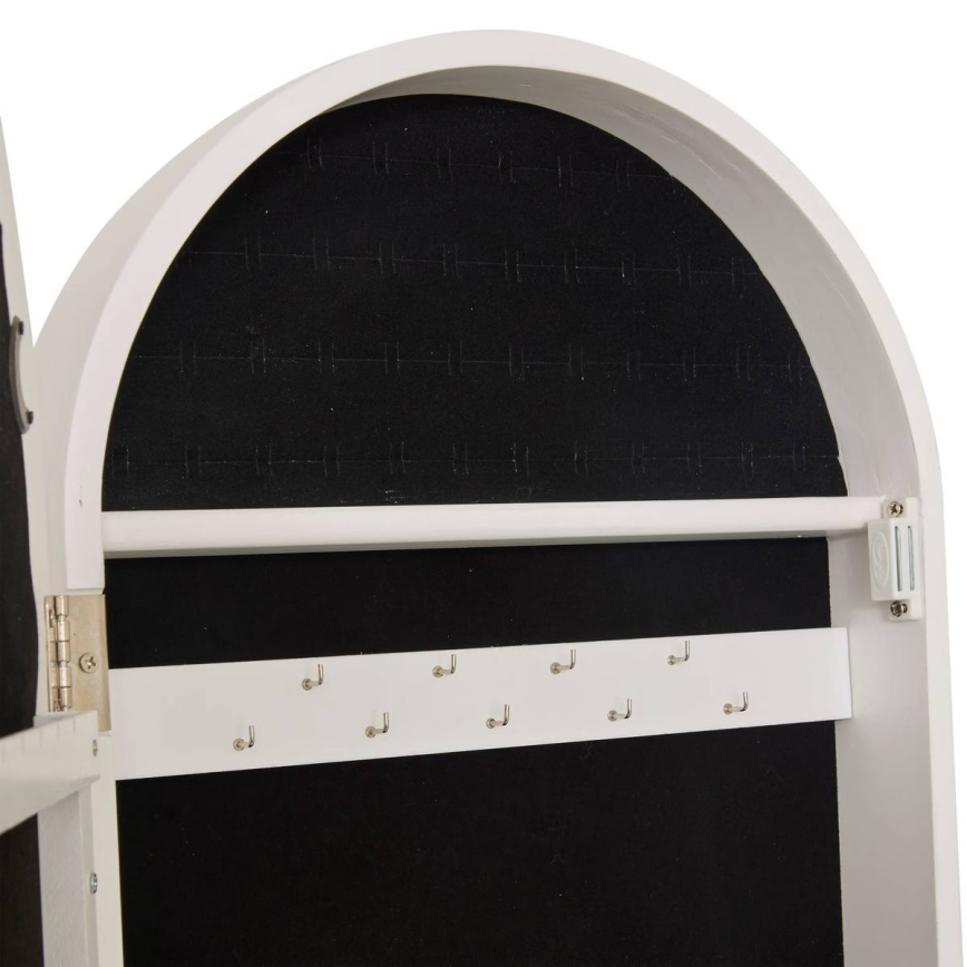 Atmosphera - pastatomas veidrodis su papuošalų dėžute LEXY 158x38 cm baltas