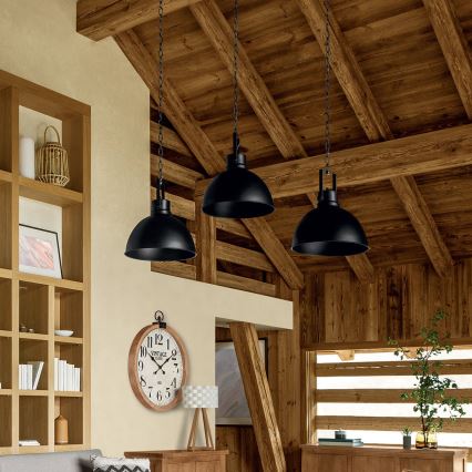 Atmosphera - Sietynas, kabinamas ant grandinės BASALT 1xE27/25W/230V juoda